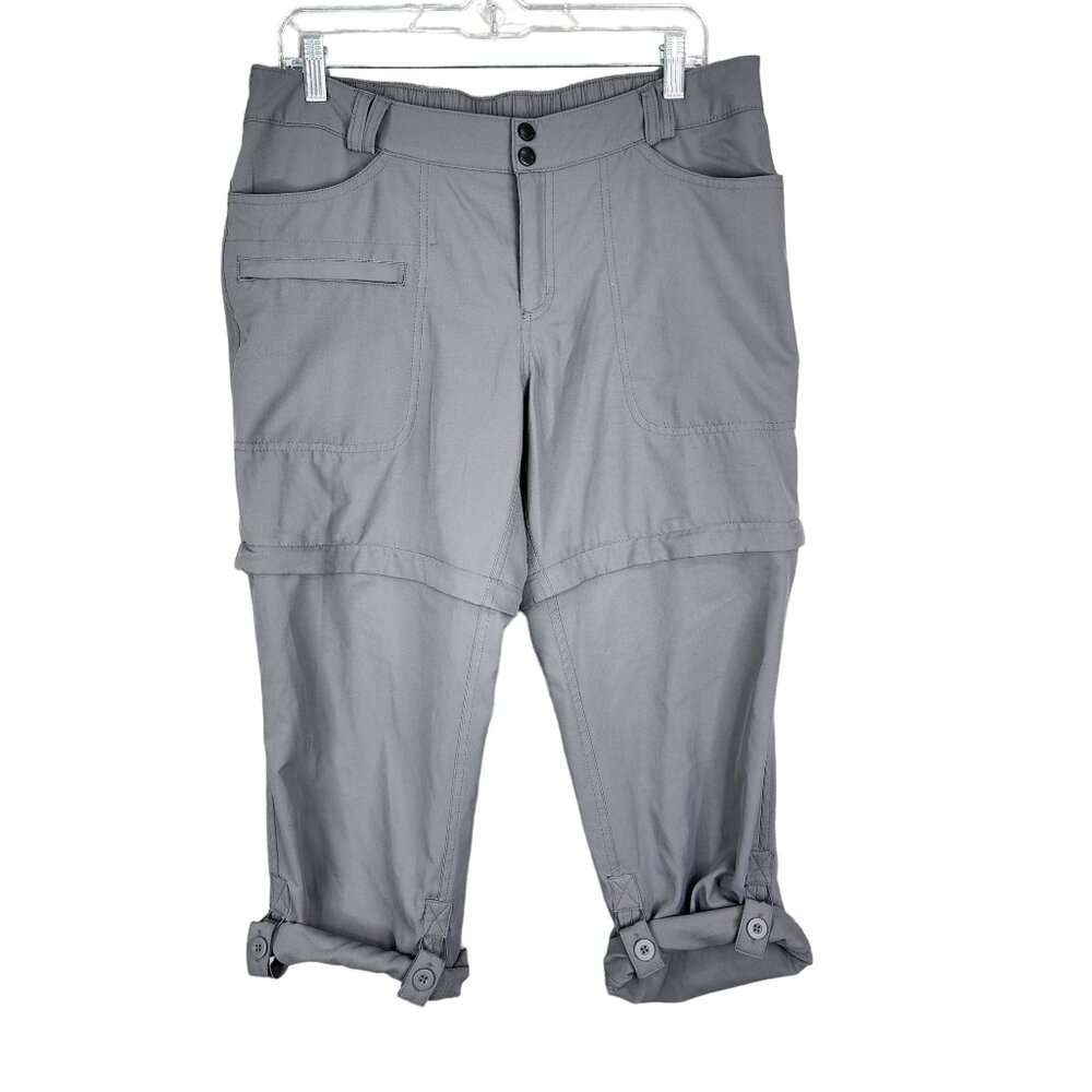 Womens Magellan Outdoors Lightweight Convertible Gray Roll-Up Pants Size L